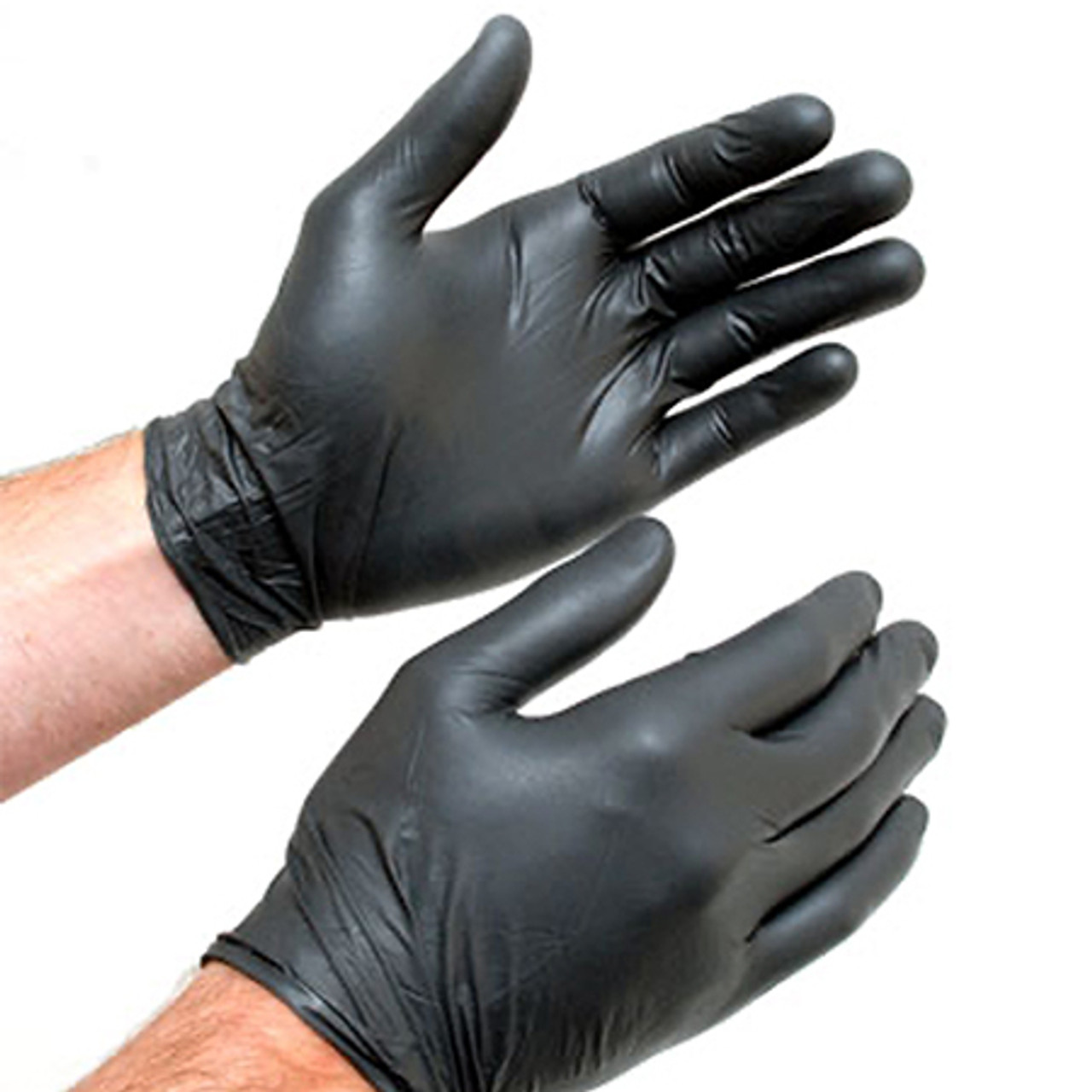Black Nitrile Gloves.